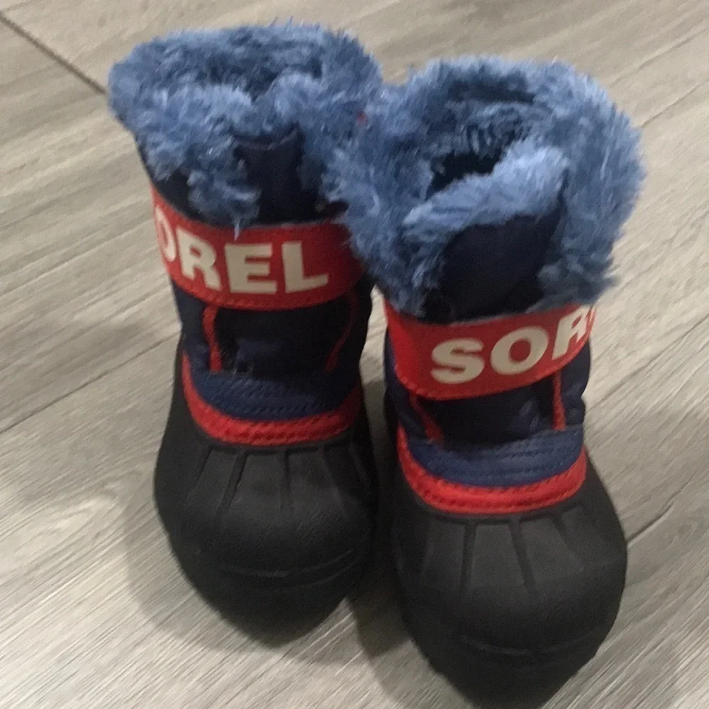 SOREL‎ LOGO NYLON CANVAS SNOW BOOTS size 5